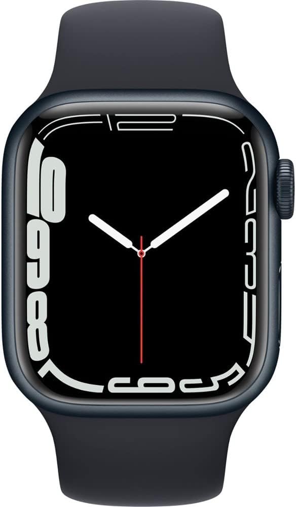 Apple Watch Series 7 GPS + Cellular, 45mm Midnight Aluminum Case with Midnight Sport Band - Regular (Renewed)