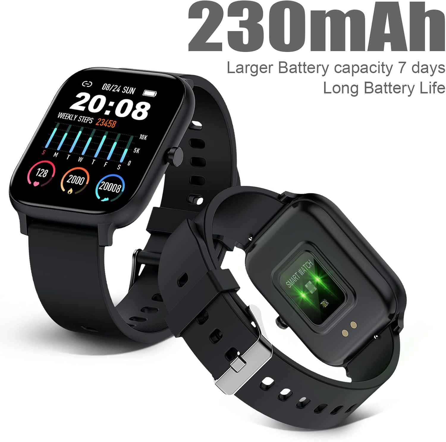 Apple Watch Series 7 GPS + Cellular, 45mm Midnight Aluminum Case with Midnight Sport Band - Regular (Renewed)