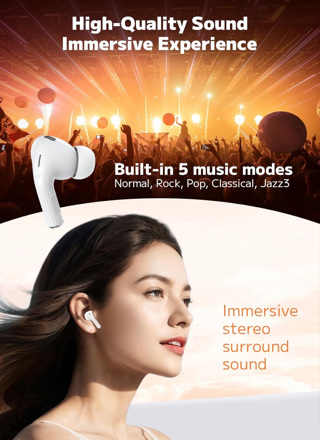 A9 Pro Touch Screen Wireless Air Pods - Premium Sound & Seamless Connectivity Noise Cancelling Headphones with 48H Playtime, Bass Stereo Sound, for Laptop, Android/iOS, Pad
