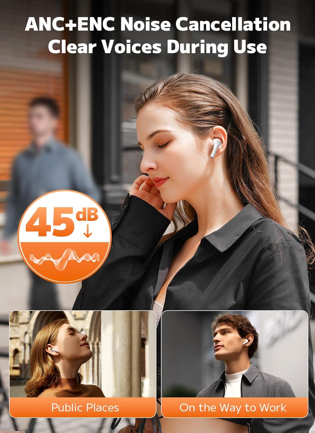 A9 Pro Touch Screen Wireless Air Pods - Premium Sound & Seamless Connectivity Noise Cancelling Headphones with 48H Playtime, Bass Stereo Sound, for Laptop, Android/iOS, Pad