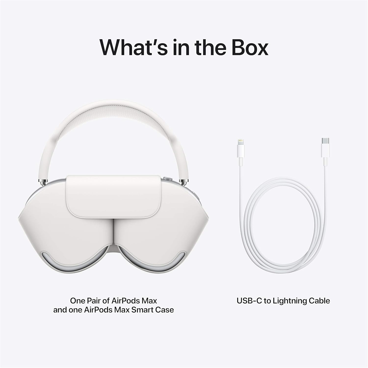 Apple AirPods Max Wireless Over-Ear Headphones, Active Noise Cancelling, Transparency Mode, Personalized Spatial Audio, Dolby Atmos, Bluetooth Headphones for iPhone – Silver