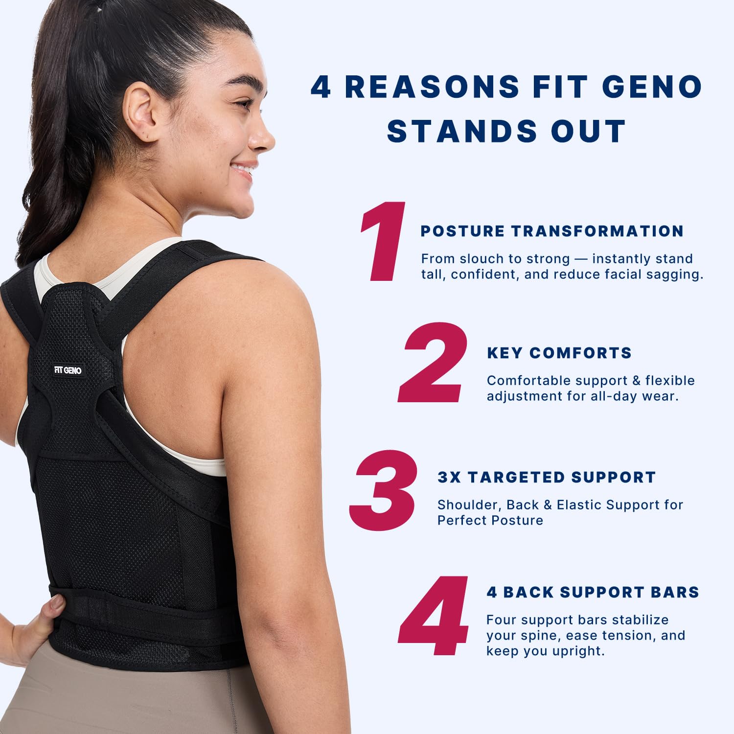 Posture Corrector for Women and Men, Back Support Brace for Neck Shoulder & Upper and Lower Back Pain Relief, Invisible Adjustable Lightweight Posture Corrector Under Clothes(Black, Large)