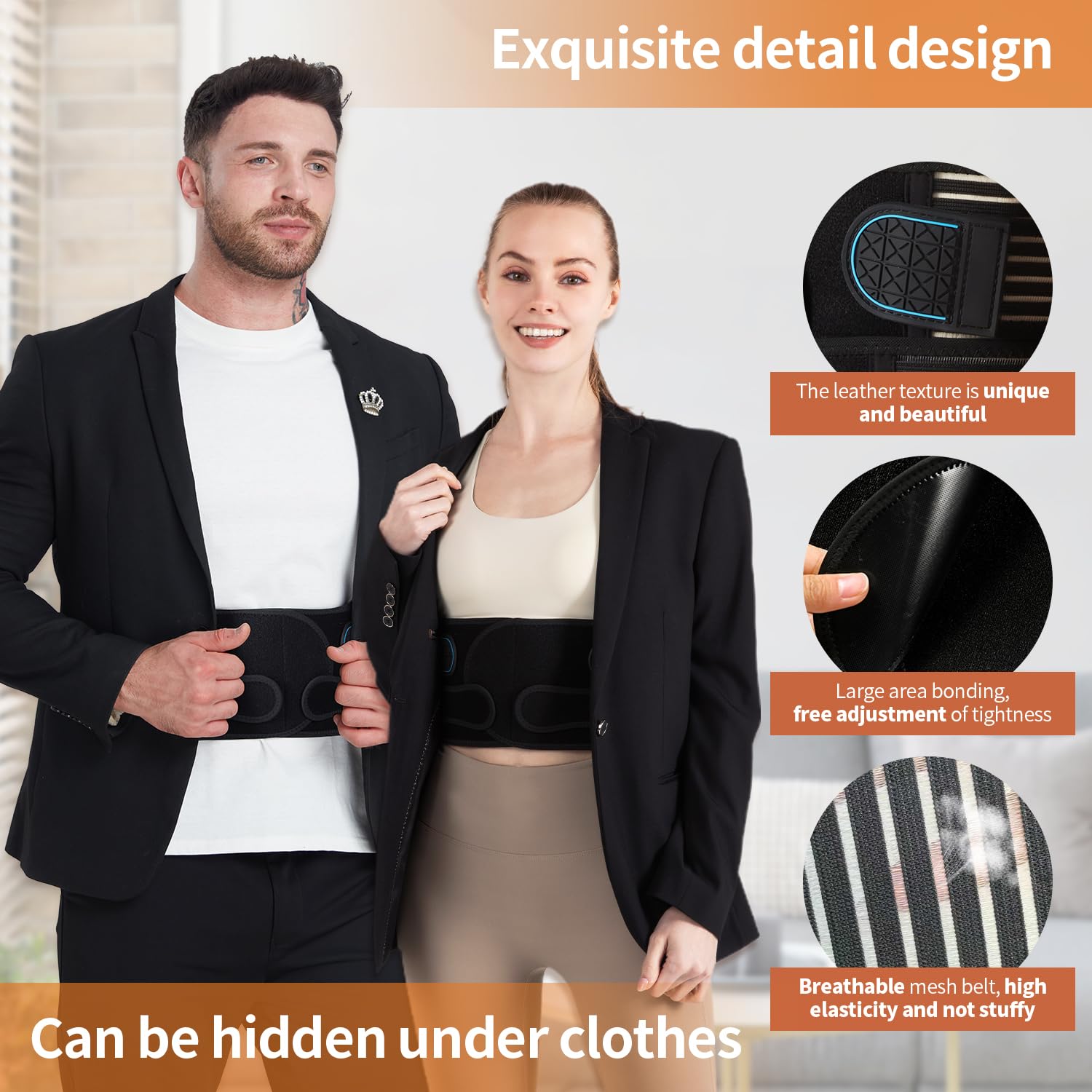 Posture Corrector for Women and Men, Back Support Brace for Neck Shoulder & Upper and Lower Back Pain Relief, Invisible Adjustable Lightweight Posture Corrector Under Clothes(Black, Large)