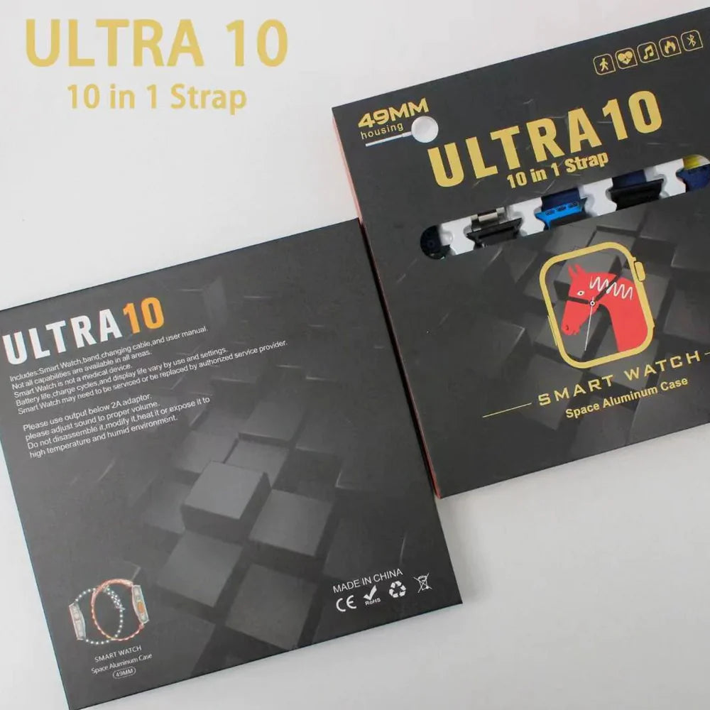 I20 Ultra Max suit Smart Watch 10 in 1 box 2.3inch large screen with 7 strips smartwatch With Airpords2