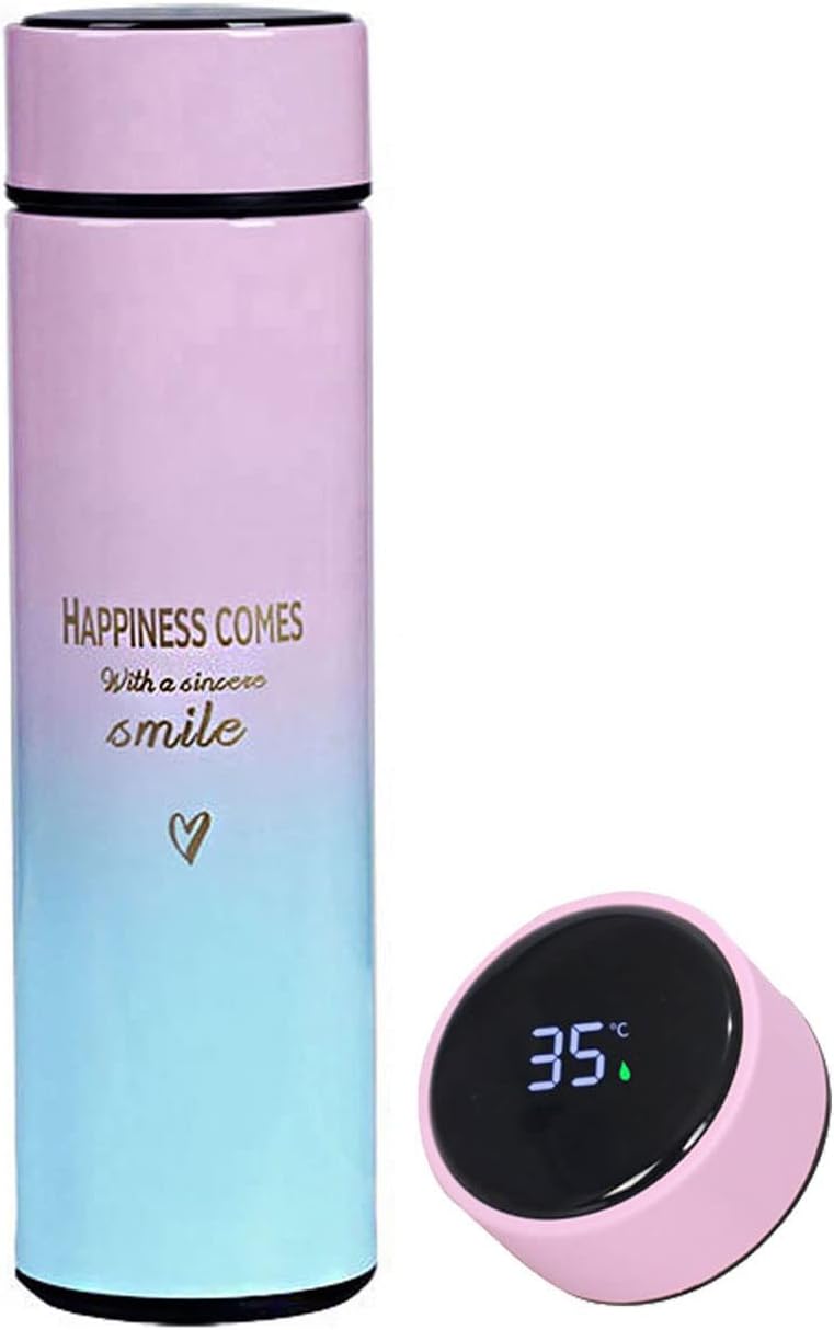 Smart Water Bottle Insulated Water Bottle Coffee Bottle Travel Coffee Mug Flasks for Hot and and Cold Drinks 16.9 oz/500ml