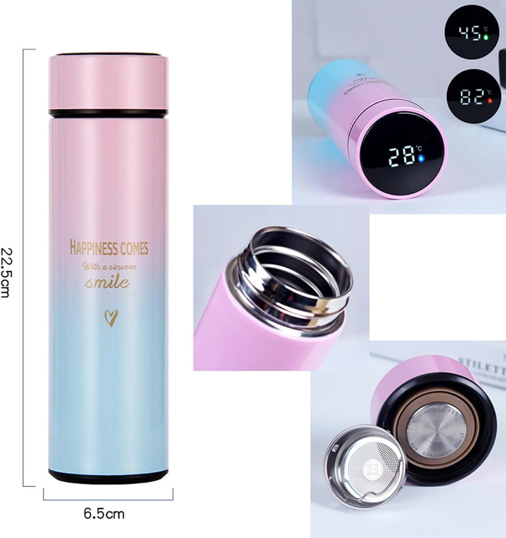 Smart Water Bottle Insulated Water Bottle Coffee Bottle Travel Coffee Mug Flasks for Hot and and Cold Drinks 16.9 oz/500ml