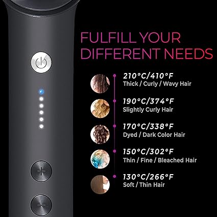 Hair Straightener Brush, TYMO Ring Hair Straightener Comb Straightening Brush for Women with 5 Temps 20s Fast Heating & Dual Voltage,