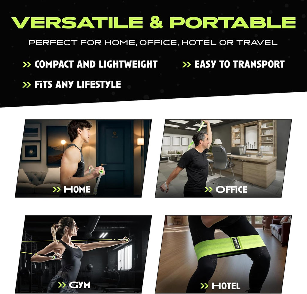 Ex Kit Home Gym Equipment with Carry Bag - 11Pcs Resistance Bands Kit with Handles, Door Anchor, Jump Rope, Booty Bands & More – Full Body Workout Bands Set for Strength, Cardio & Flexibility