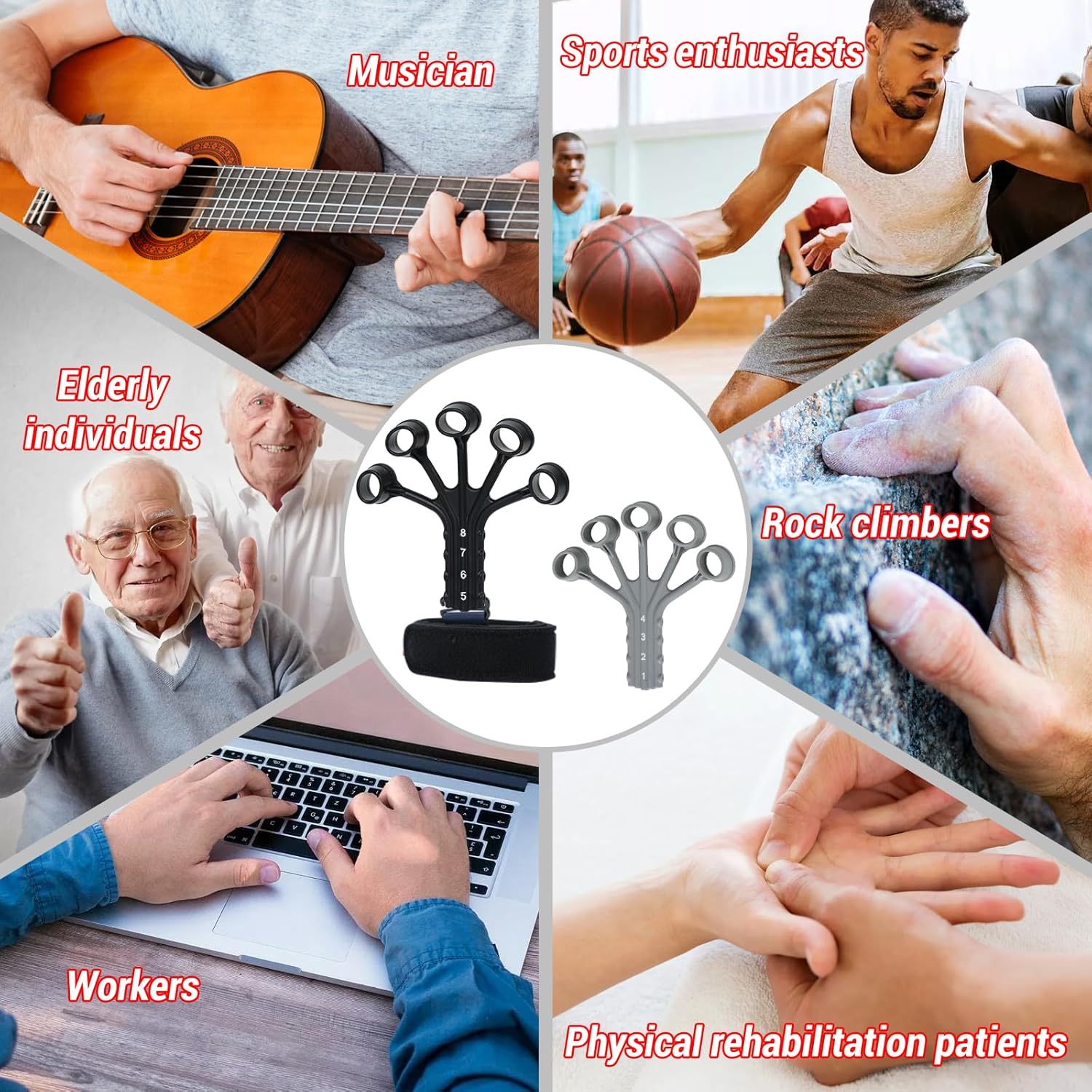 Grip Strength Trainer,Finger Exerciser, 2 Pcs Hand Gripper Strengthener, 8-Gear Strength Adjustment, Used to Exercise Finger Strength, Flexibility and Physical Recovery of Hands.