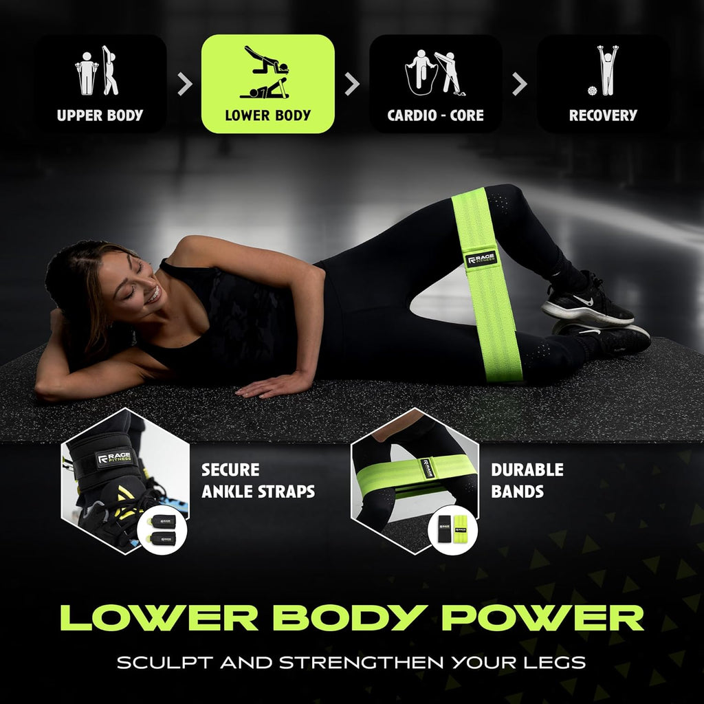 Ex Kit Home Gym Equipment with Carry Bag - 11Pcs Resistance Bands Kit with Handles, Door Anchor, Jump Rope, Booty Bands & More – Full Body Workout Bands Set for Strength, Cardio & Flexibility