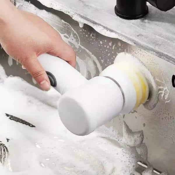 Electric Spin Scrubber, Cordless Shower Scrubber with Battery Level Display, 2 Speeds Electric Scrubber for Cleaning with 6 Replaceable Heads, Cleaning Brush for Bathroom/Sink/Window
